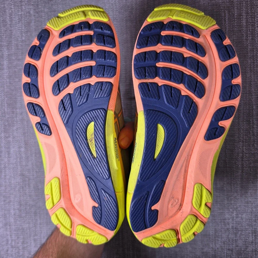 ASICS Gel-Kayano 31 Women 7.5 Grey Orange Yellow 1012B745 Running Shoes